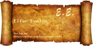 Elfer Evelin névjegykártya